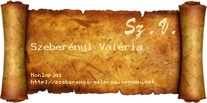Szeberényi Valéria névjegykártya
